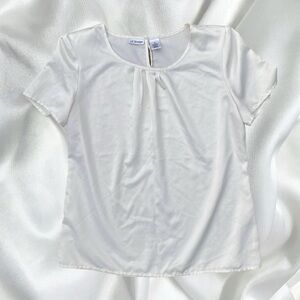 Elegant coquette cream satin blouse